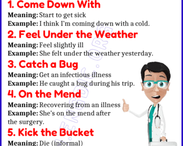 Learn 20 Expressions Related to Illness