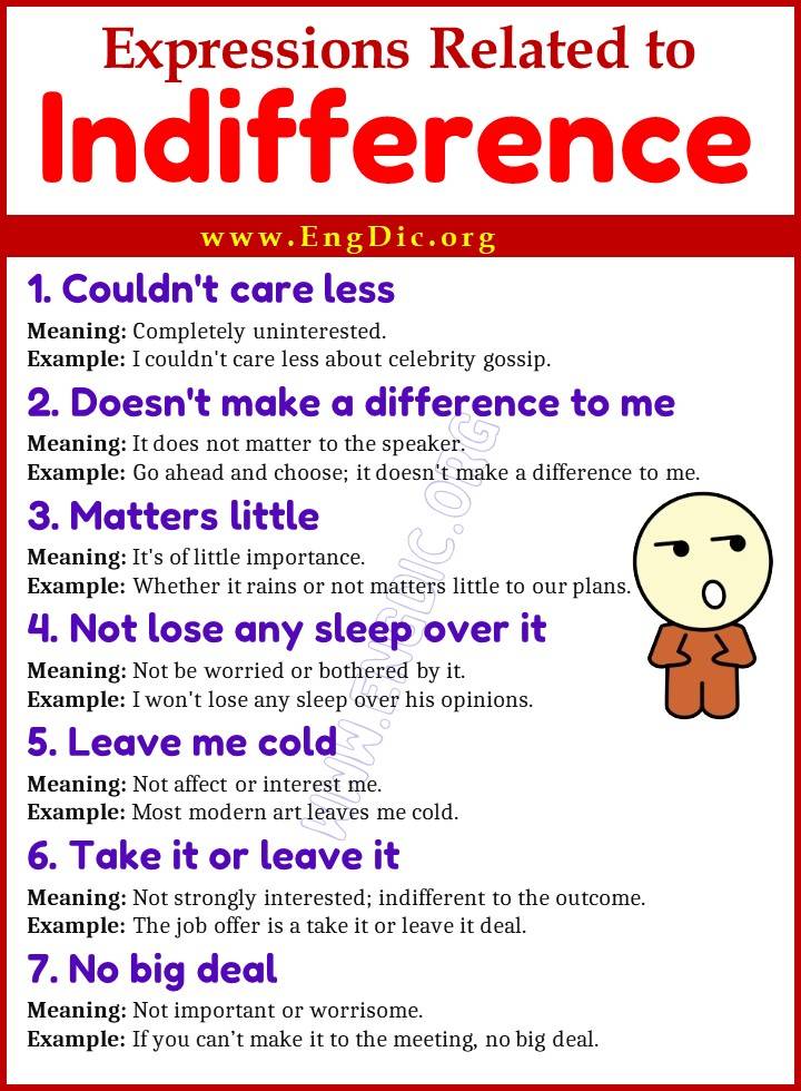 Expressions Related to Indifference