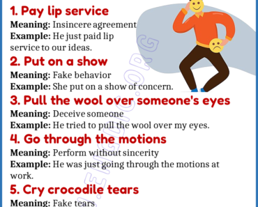 Learn 20 Expressions Related to Insincerity