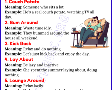 Learn 20 Expressions Related to Laziness