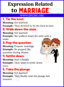 Expressions Related to Marriage