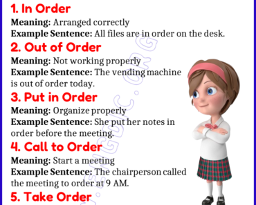 Learn 20 Expressions Related to Order
