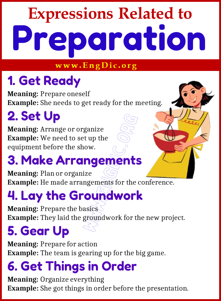 Expressions Related to Preparation