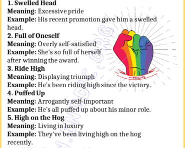 Learn 20 Expressions Related to Pride