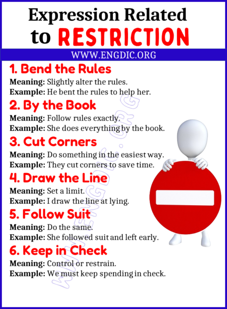 Learn 20 Expressions Related to Restriction - EngDic