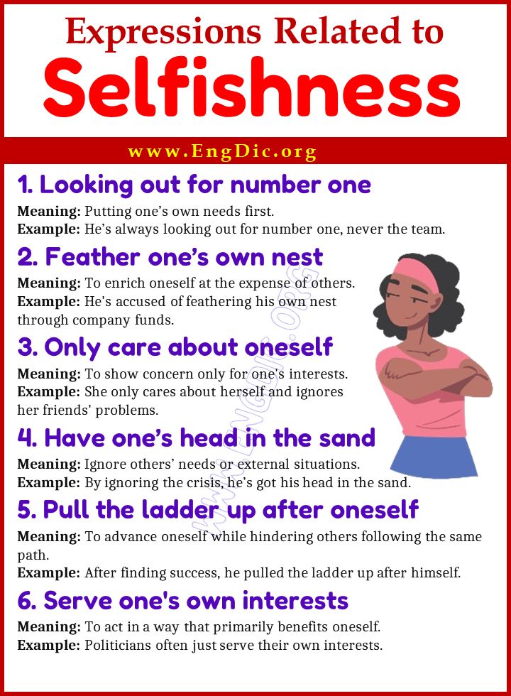 Expressions Related to Selfishness