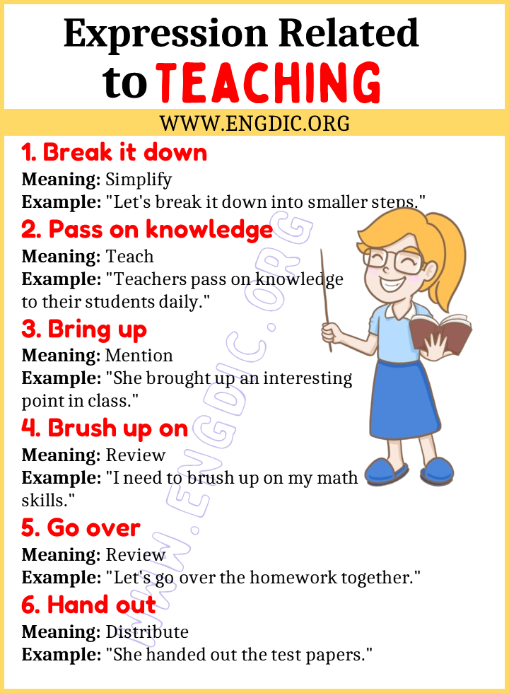 Expressions Related to Teaching