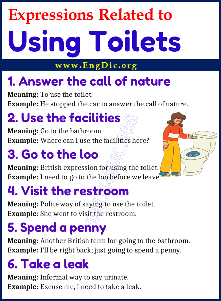 Expressions Related to Using Toilets