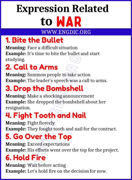 Learn 20 Expressions Related to War - EngDic