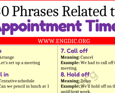Learn 30 Phrases Related to Appointment Times