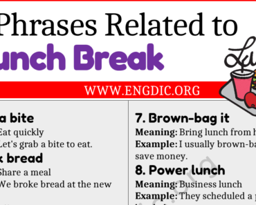 Learn 30 Phrases Related to Lunch Break