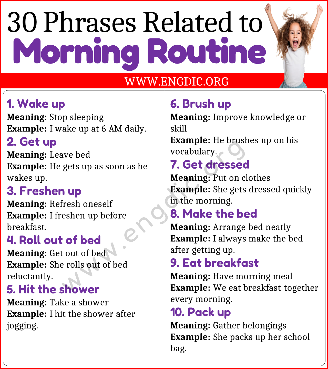 Phrases Related to Morning Routine