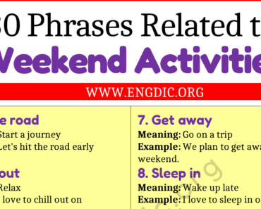 Learn 30 Phrases Related to Weekend Activities